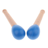 Max Maxb 2 Pcs Wooden Sand Hammer Handbell for Kids Learning Educational Toys Blue