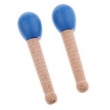 Max Maxb 2 Pcs Wooden Sand Hammer Handbell for Kids Learning Educational Toys Blue