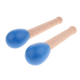 Max Maxb 2 Pcs Wooden Sand Hammer Handbell for Kids Learning Educational Toys Blue