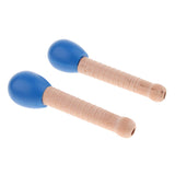 Max Maxb 2 Pcs Wooden Sand Hammer Handbell for Kids Learning Educational Toys Blue