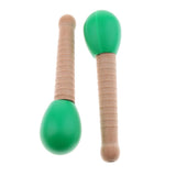 Max Maxb 2 Pcs Wooden Sand Hammer Handbell for Kids Learning Educational Toys Green