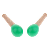 Max Maxb 2 Pcs Wooden Sand Hammer Handbell for Kids Learning Educational Toys Green