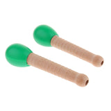 Max Maxb 2 Pcs Wooden Sand Hammer Handbell for Kids Learning Educational Toys Green