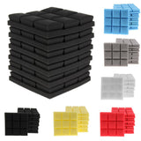 Max Maxb 6pcs Acoustic Wedge Foam Sound Absorption Panels for Audio Equipment Black