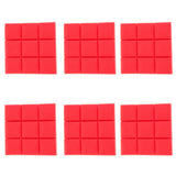 Max 6pcs Acoustic Wedge Foam Sound Absorption Panels for Audio Equipment Red