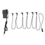 Maxbell 1 to 6 Way Guitar Effect Pedals Power Supply Cable Right Angle Round Jacks