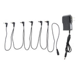 Maxbell 1 to 6 Way Guitar Effect Pedals Power Supply Cable Right Angle Round Jacks