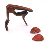 Max Maxb Guitar Capo with 2pcs Picks Wood