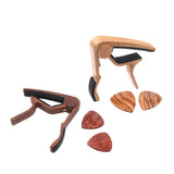 Max Maxb Guitar Capo with 2pcs Picks Wood
