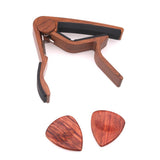 Max Maxb Guitar Capo with 2pcs Picks Wood