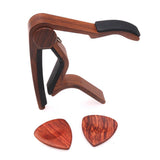 Max Maxb Guitar Capo with 2pcs Picks Wood