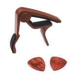 Max Maxb Guitar Capo with 2pcs Picks Wood