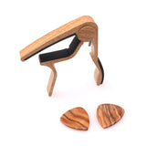 Max Maxb Guitar Capo with 2pcs Picks Brown