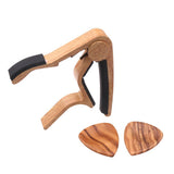 Max Maxb Guitar Capo with 2pcs Picks Brown