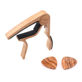 Max Maxb Guitar Capo with 2pcs Picks Brown