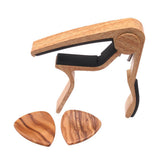 Max Maxb Guitar Capo with 2pcs Picks Brown
