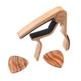 Max Maxb Guitar Capo with 2pcs Picks Brown
