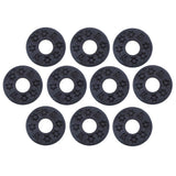 Max Maxb 10 Pieces Guitar Strap Block Rubber Safety Strap Lock Washer Gasket Black