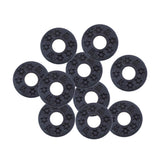 Max Maxb 10 Pieces Guitar Strap Block Rubber Safety Strap Lock Washer Gasket Black