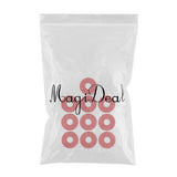 Max Maxb 10 Pieces Guitar Strap Block Rubber Safety Strap Lock Washer Gasket Red