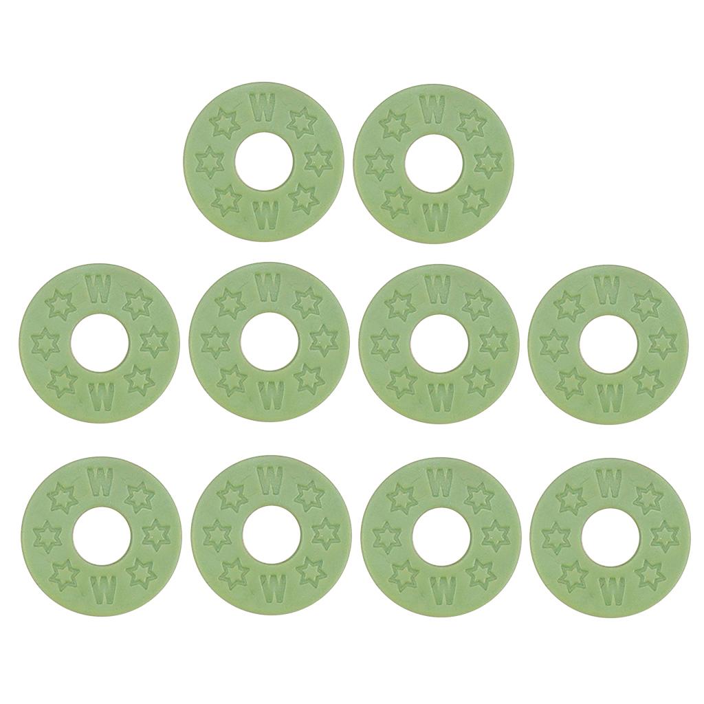 Max Maxb 10 Pieces Guitar Strap Block Rubber Safety Strap Lock Washer Gasket Green