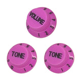 Max Maxb 3pcs Bell Style Guitar Speed Knobs 1 Volume&2 Tone for ST SQ Guitar Purple