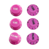 Max Maxb 3pcs Bell Style Guitar Speed Knobs 1 Volume&2 Tone for ST SQ Guitar Purple