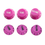 Max Maxb 3pcs Bell Style Guitar Speed Knobs 1 Volume&2 Tone for ST SQ Guitar Purple