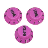 Max Maxb 3pcs Bell Style Guitar Speed Knobs 1 Volume&2 Tone for ST SQ Guitar Purple