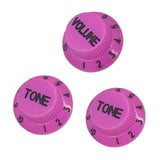 Max Maxb 3pcs Bell Style Guitar Speed Knobs 1 Volume&2 Tone for ST SQ Guitar Purple