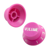 Max Maxb 3pcs Bell Style Guitar Speed Knobs 1 Volume&2 Tone for ST SQ Guitar Pink