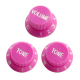 Max Maxb 3pcs Bell Style Guitar Speed Knobs 1 Volume&2 Tone for ST SQ Guitar Pink