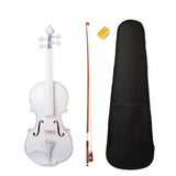 Maxbell 4/4 Acoustic White Violin Maple Spruce with Case Bow Rosin for Beginners