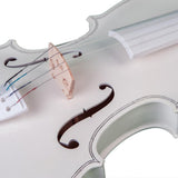 Maxbell 4/4 Acoustic White Violin Maple Spruce with Case Bow Rosin for Beginners