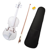 Maxbell 4/4 Acoustic White Violin Maple Spruce with Case Bow Rosin for Beginners