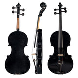 Maxbell Full 4/4 Size Ebony Fitted Violin with Case Bow Rosin for Students Beginners