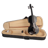 Maxbell Full 4/4 Size Ebony Fitted Violin with Case Bow Rosin for Students Beginners