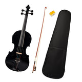 Maxbell Full 4/4 Size Ebony Fitted Violin with Case Bow Rosin for Students Beginners