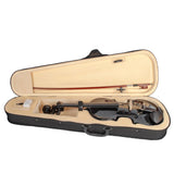 Maxbell Full 4/4 Size Ebony Fitted Violin with Case Bow Rosin for Students Beginners