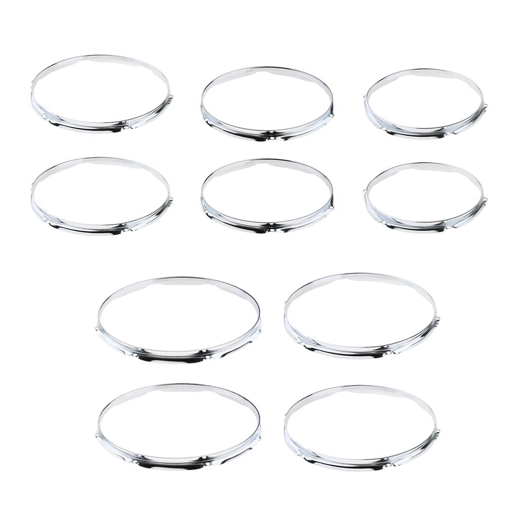 Max 2 Pieces Metal Tom Tom Drum Set Hoop Ring Rim Die Cast Hoops 10inch 6 Hole