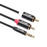 Max Stereo Audio Cable Wire Cord 3.5mm to 2 RCA Male Y Splitter Cable 300cm