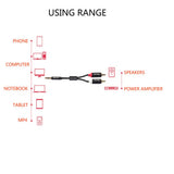 Max Stereo Audio Cable Wire Cord 3.5mm to 2 RCA Male Y Splitter Cable 300cm