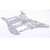 Maxbell 1 Piece SSH Guitar Pickguard Scratch Plate for ST SQ Guitar Black White