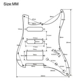 Maxbell 1 Piece SSH Guitar Pickguard Scratch Plate for ST SQ Guitar Black White