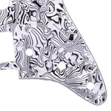 Maxbell 1 Piece SSH Guitar Pickguard Scratch Plate for ST SQ Guitar Black White