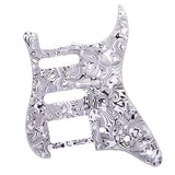 Maxbell 1 Piece SSH Guitar Pickguard Scratch Plate for ST SQ Guitar Black White