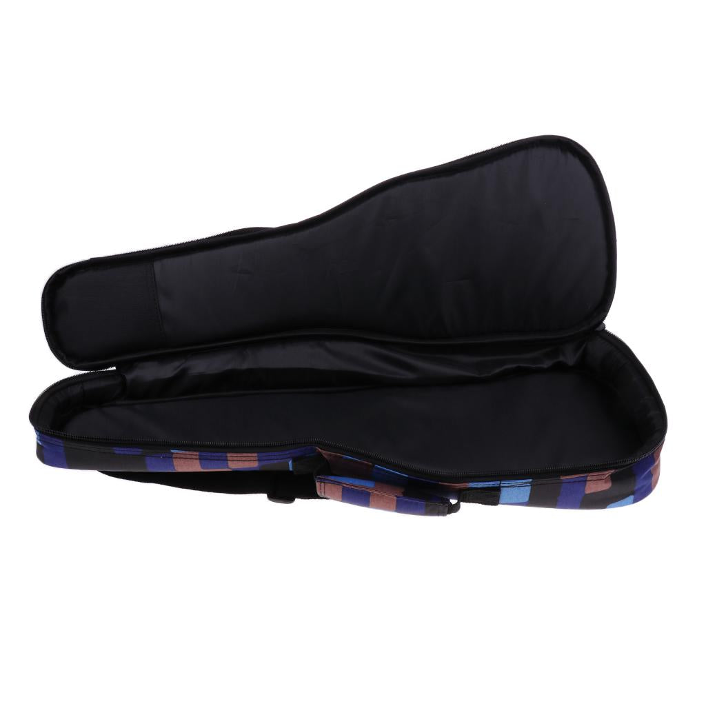 Max 1 Piece 26inch Ukulele Guitar Gig Bag Uke Case Carry Bag Blue Grid