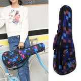 Max 1 Piece 26inch Ukulele Guitar Gig Bag Uke Case Carry Bag Blue Grid