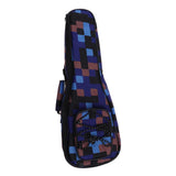 Max 1 Piece 26inch Ukulele Guitar Gig Bag Uke Case Carry Bag Blue Grid