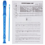 Maxbell Detachable 8 Holes Recorder Clarinet With Cleaning Rod Stick for Kids Blue